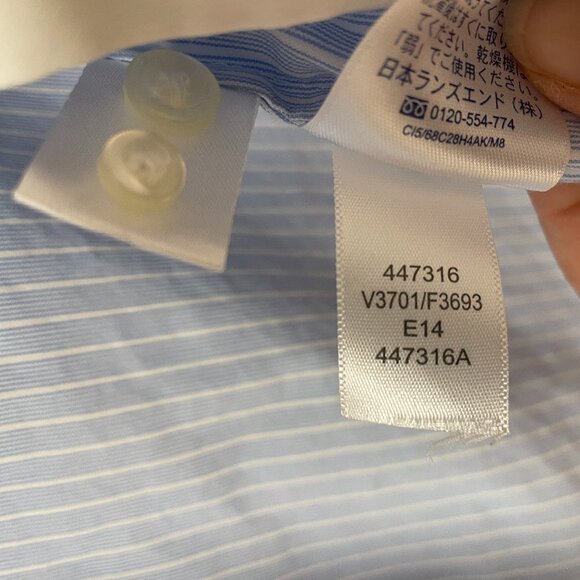 Lands End Women's Size 8 Long Sleeve Dress Shirt - Pinstripes - Picture 6 of 12